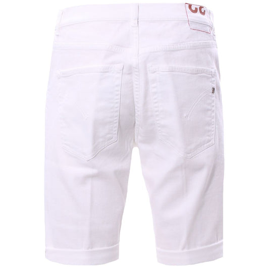 Chic White Stretch Cotton Bermuda Shorts