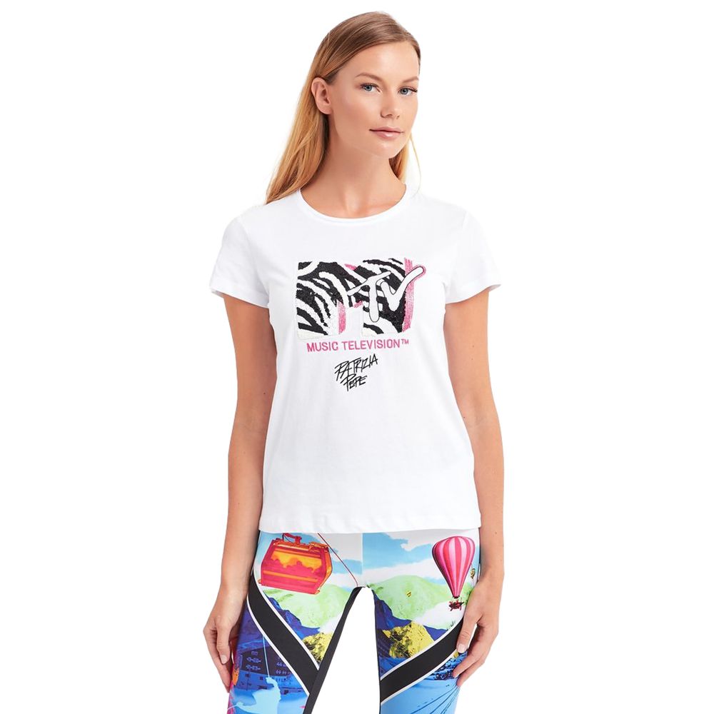 Sequin-Embellished MTV Logo Cotton Tee