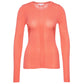 Chic Pink Round Neck Sweater with Metallic Detail