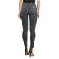 Sleek Grey Skinny Jeans with Embroidery Detail