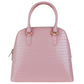 Elegant Pink Python-Print Calfskin Handbag