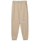 Chic Beige Cotton Sweatpants with Frayed Details
