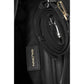 Elegant Black Floral Calfskin Shoulder Bag