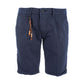 Chic Blue Cotton Blend Bermuda Shorts