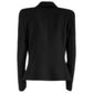 Chic Summer Crepe Jacket with Logo Button