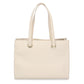 Chic White Faux Leather Shopper Tote