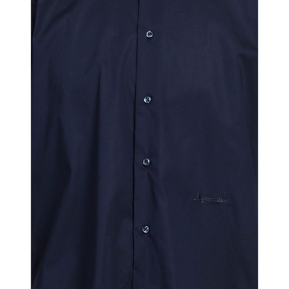 Elegant Blue Cotton Logo Shirt