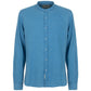 Elegant Light Blue Linen-Cotton Blend Shirt