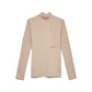 Elegant Beige Turtleneck Sweatshirt