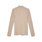 Elegant Beige Turtleneck Sweatshirt