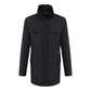 Elegant Dark Blue Technical Fabric Coat