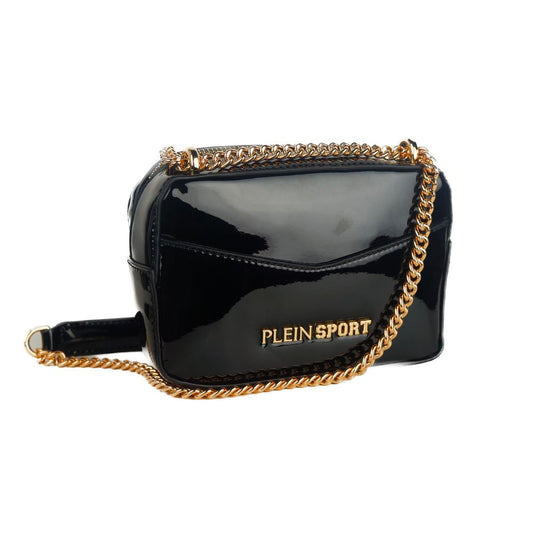 Black Polyethylene Women Crossbody Bag
