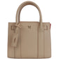 Elegant Beige Leather Shoulder Bag with Accordion Design