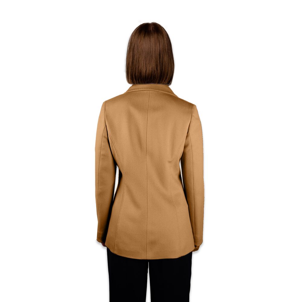 Chic Wool & Cashmere Short Coat in Brown