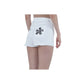 Chic Raw Hem Logo Cotton Shorts