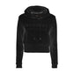 Black Cotton Women Hoodie