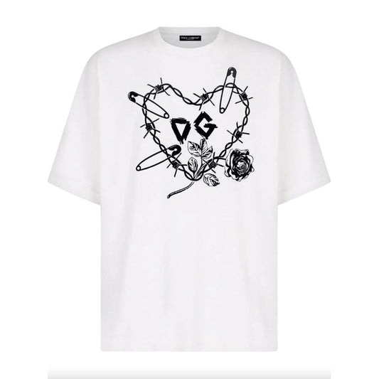 White Cotton Men T-Shirt
