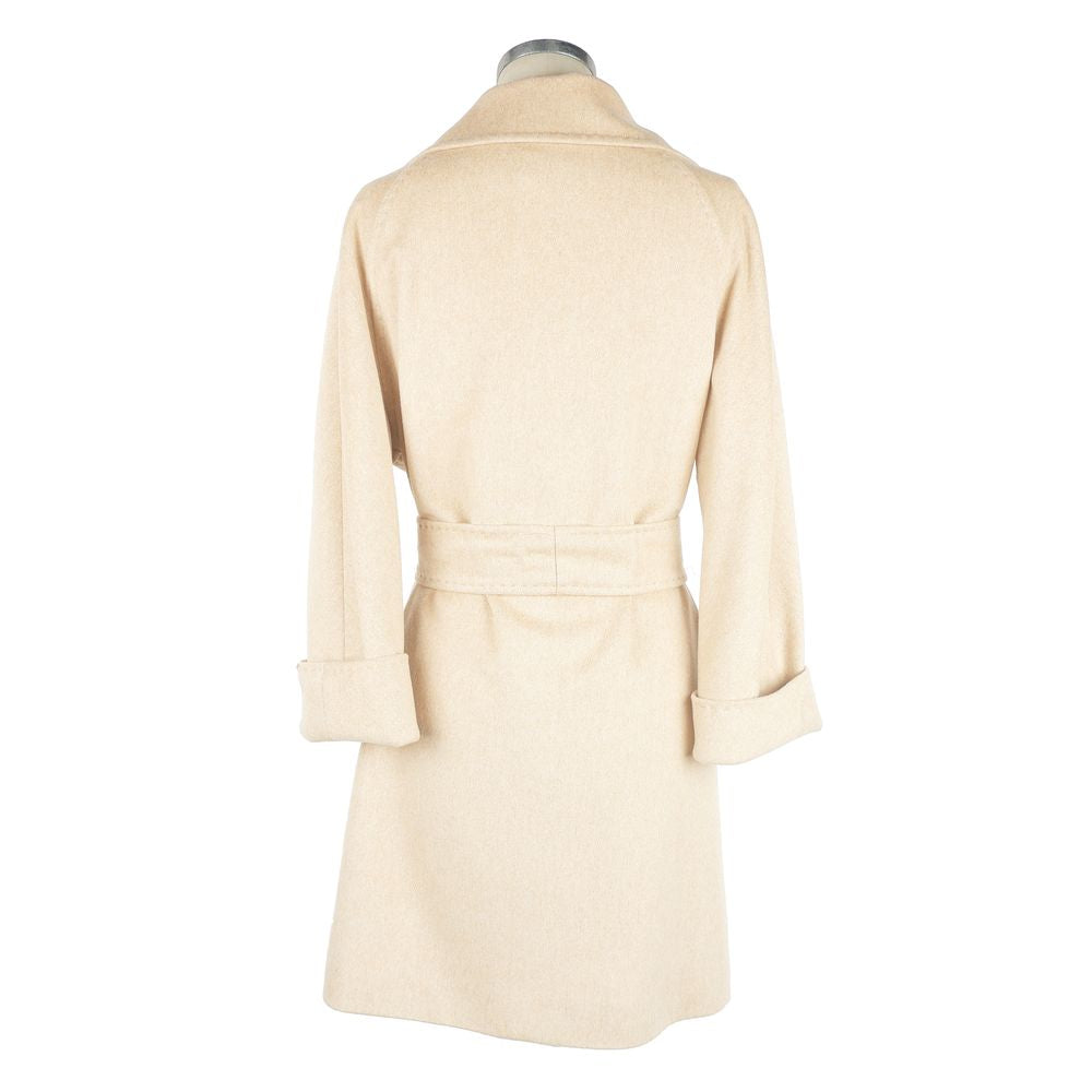 Beige Wool Women Coat
