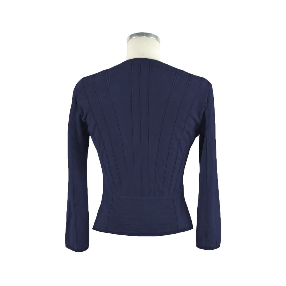 Blue Leather Women Jacket
