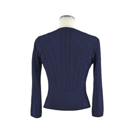 Blue Leather Women Jacket