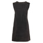 Elegant Black Cotton Dress with Logo Detail