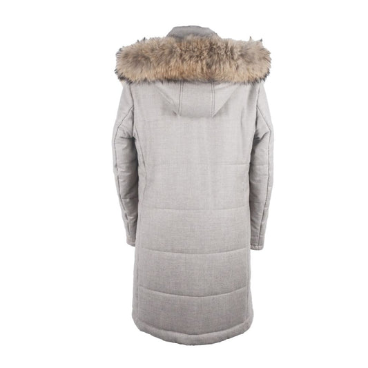 Italian Elegance Wool-Cashmere Men's Raincoat