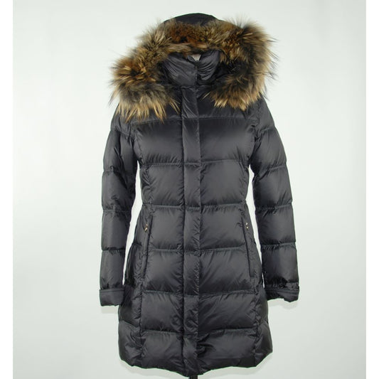Black Polyester Women's Coat