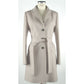 Elegant Virgin Wool Gray Belted Jacket