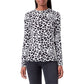 Chic Leopard Print Logo Crewneck Sweater