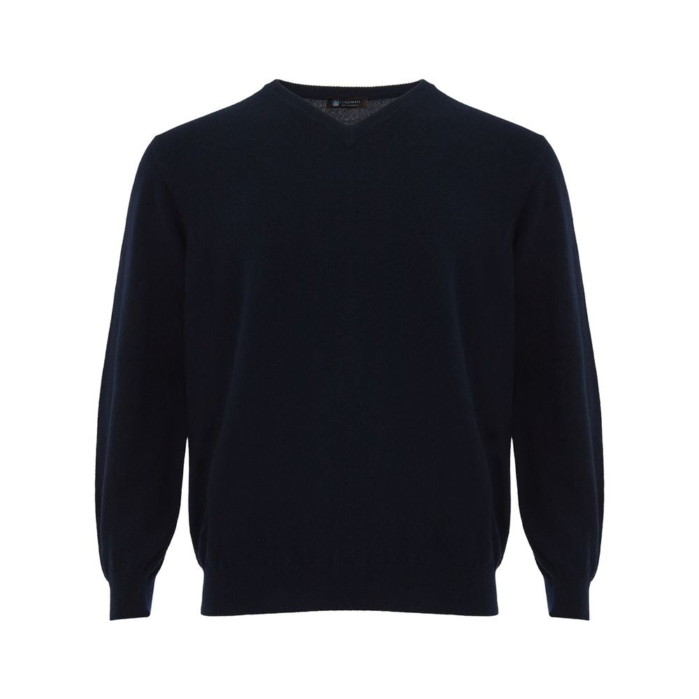 Elegant Cashmere Blue Sweater for Men