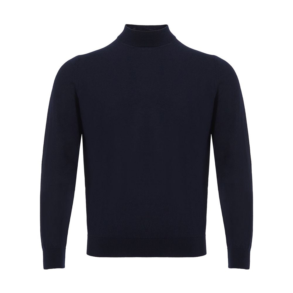 Elegant Cashmere Blue Sweater for Men