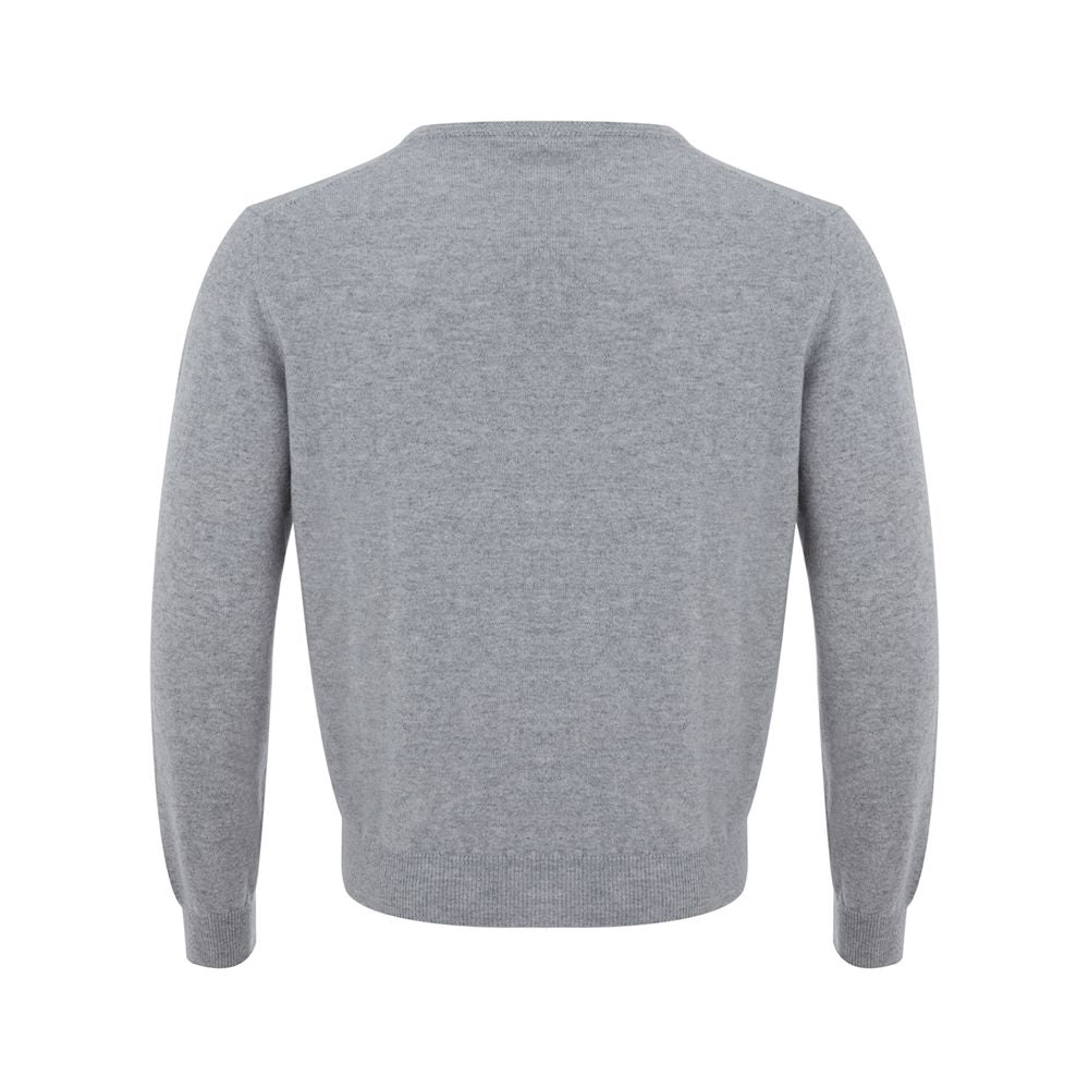 Elegant Gray Cashmere Men's Sweater