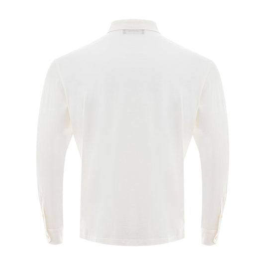 Elegant White Silk-Cotton Blend Shirt