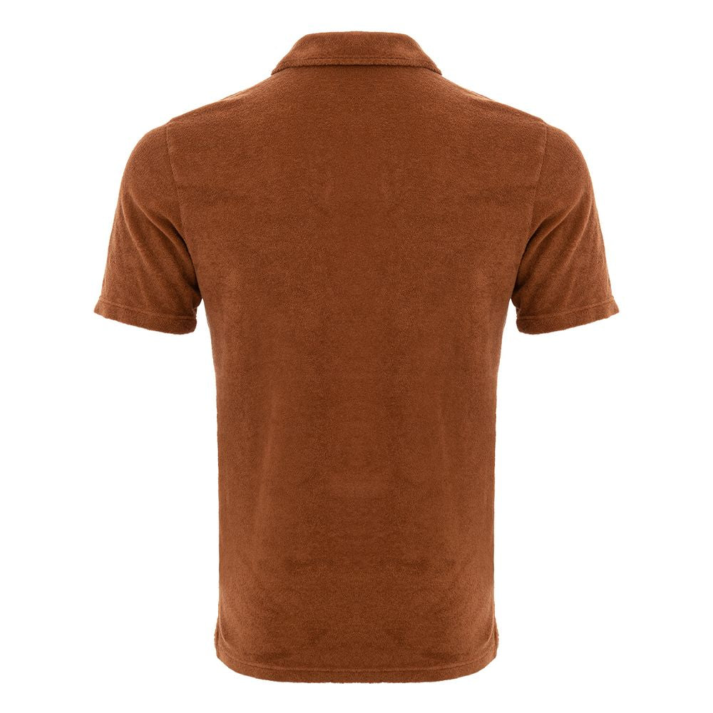 Elegant Cotton Polo in Classic Brown