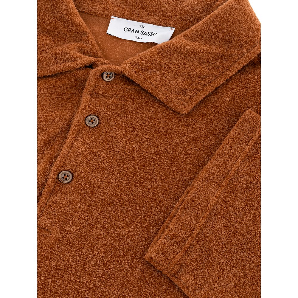 Elegant Cotton Polo in Classic Brown