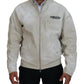 Beige Plaid Full Zipper Bomber Cotton Jacket