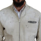 Beige Plaid Full Zipper Bomber Cotton Jacket