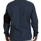 Multicolor Black Arm Plaid Men Long Sleeves Shirt
