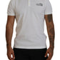 White Cotton Short Sleeves Collared T-shirt