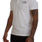 White Cotton Short Sleeves Collared T-shirt
