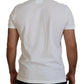 White Cotton Short Sleeves Collared T-shirt