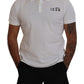 White Cotton Short Sleeves Collared T-shirt