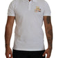 White Cotton Short Sleeves Collared T-shirt
