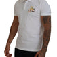 White Cotton Short Sleeves Collared T-shirt