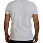 White Cotton Short Sleeves Collared T-shirt