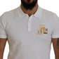 White Cotton Short Sleeves Collared T-shirt