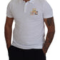 White Cotton Short Sleeves Collared T-shirt