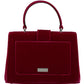 Pink Leather and Satin Top Handle Shoulder Bag
