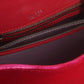 Pink Leather and Satin Top Handle Shoulder Bag