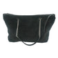 Black Leather and fabric Tote Shoulder Bag